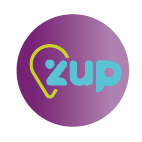 Logo da Zup Classificados com design moderno e elementos que representam prestação de serviço